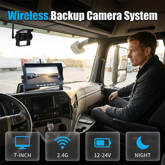 📹 50 % Rabatt! 🥳Über 50.000 verkauft!🚛🛡️7-Zoll Rückfahrkamera Set mit Monitor – Kabellos für LKW, Bus & Traktor 🚛 Klare Rückansicht