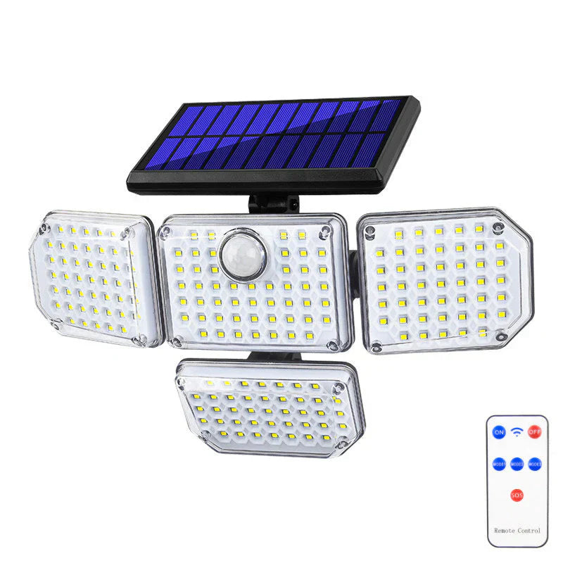 Solar Bewegungsmelderleuchte☀️✨Mehrere Leuchtenköpfe Außenlampe