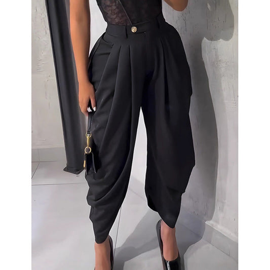 👖⏰ 50% RABATT – NUR FÜR KURZE ZEIT! Lässige Damenhose mit hoher Taille und weitem Bein – Leicht, luftig & perfekt für Sommer & Alltag ✨