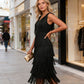 👗📢 LETZTER TAG – 50% RABATT! Ärmelloses Flapper-Kleid für Damen mit V-Ausschnitt und Fransen – Lässig, verspielt & perfekt für Party & Sommer ✨