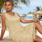 👗📢 LETZTER TAG – 50% RABATT! Ärmelloses Flapper-Kleid für Damen mit V-Ausschnitt und Fransen – Lässig, verspielt & perfekt für Party & Sommer ✨