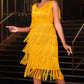 👗📢 LETZTER TAG – 50% RABATT! Ärmelloses Flapper-Kleid für Damen mit V-Ausschnitt und Fransen – Lässig, verspielt & perfekt für Party & Sommer ✨