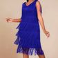 👗📢 LETZTER TAG – 50% RABATT! Ärmelloses Flapper-Kleid für Damen mit V-Ausschnitt und Fransen – Lässig, verspielt & perfekt für Party & Sommer ✨