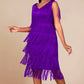 👗📢 LETZTER TAG – 50% RABATT! Ärmelloses Flapper-Kleid für Damen mit V-Ausschnitt und Fransen – Lässig, verspielt & perfekt für Party & Sommer ✨