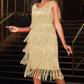 👗📢 LETZTER TAG – 50% RABATT! Ärmelloses Flapper-Kleid für Damen mit V-Ausschnitt und Fransen – Lässig, verspielt & perfekt für Party & Sommer ✨