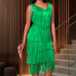 👗📢 LETZTER TAG – 50% RABATT! Ärmelloses Flapper-Kleid für Damen mit V-Ausschnitt und Fransen – Lässig, verspielt & perfekt für Party & Sommer ✨
