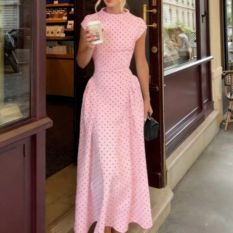 👗🌸 Elegantes A-Linien-Kleid mit Polka-Dots für Damen – 50% RABATT! Zeitlos, feminin & perfekt für festliche Anlässe, Büro oder Date ✨