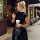 👗🌸 Elegantes A-Linien-Kleid mit Polka-Dots für Damen – 50% RABATT! Zeitlos, feminin & perfekt für festliche Anlässe, Büro oder Date ✨