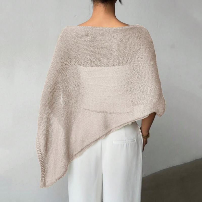 👚🌊 Asymmetrisches Poncho-Oberteil mit Wasserfallausschnitt für Damen – 50% RABATT! Fließend, lässig & perfekt für Übergangszeit, Büro & Freizeit ✨