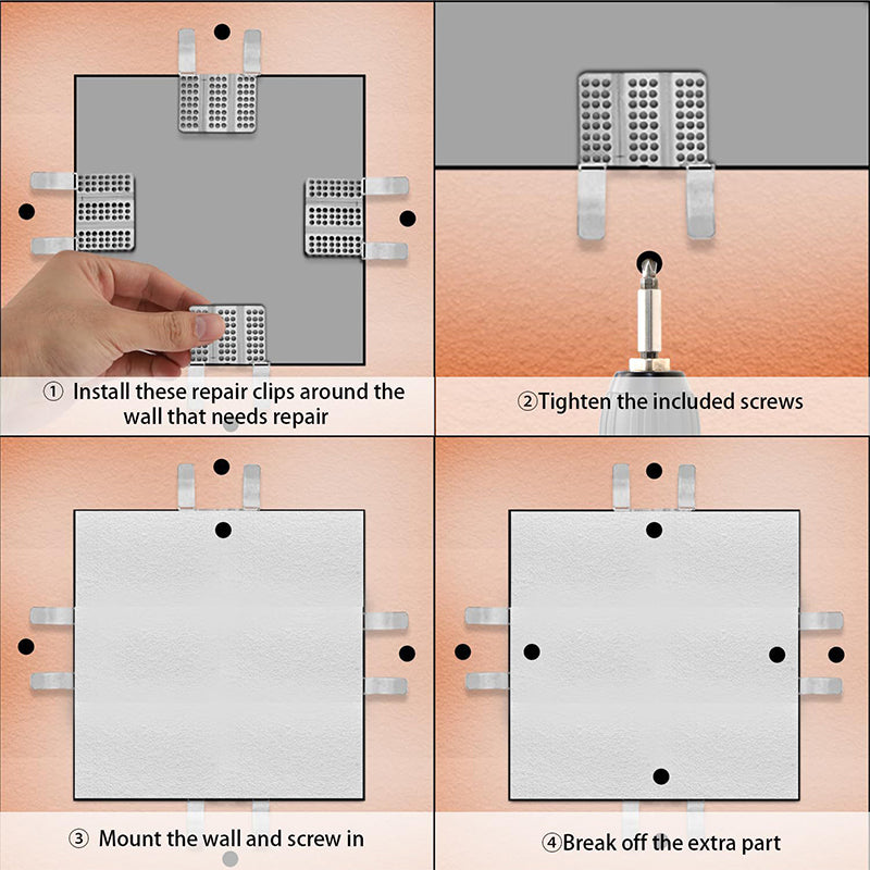 🔧 Trockenbau Reparaturclips – Für 1/2" & 5/8" Gipskartonplatten – Einfache Wandreparatur ohne Profi-Werkzeug