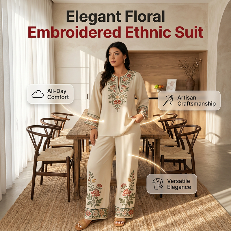 👚 JETZT 50 % RABATT! ⏳ Set aus langärmeliger Damenbluse und Hose mit weitem Bein – fließend, elegant und leicht – perfekt für die Arbeit, einen Brunch oder auf Reisen – schickes 2-teiliges Outfit 🌸