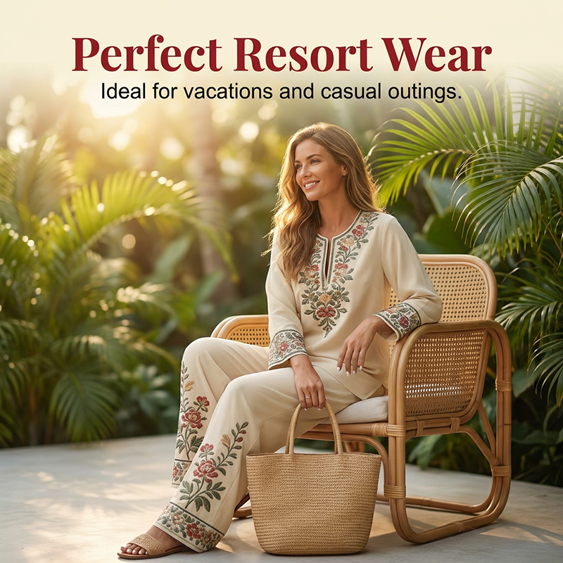 👚 JETZT 50 % RABATT! ⏳ Set aus langärmeliger Damenbluse und Hose mit weitem Bein – fließend, elegant und leicht – perfekt für die Arbeit, einen Brunch oder auf Reisen – schickes 2-teiliges Outfit 🌸