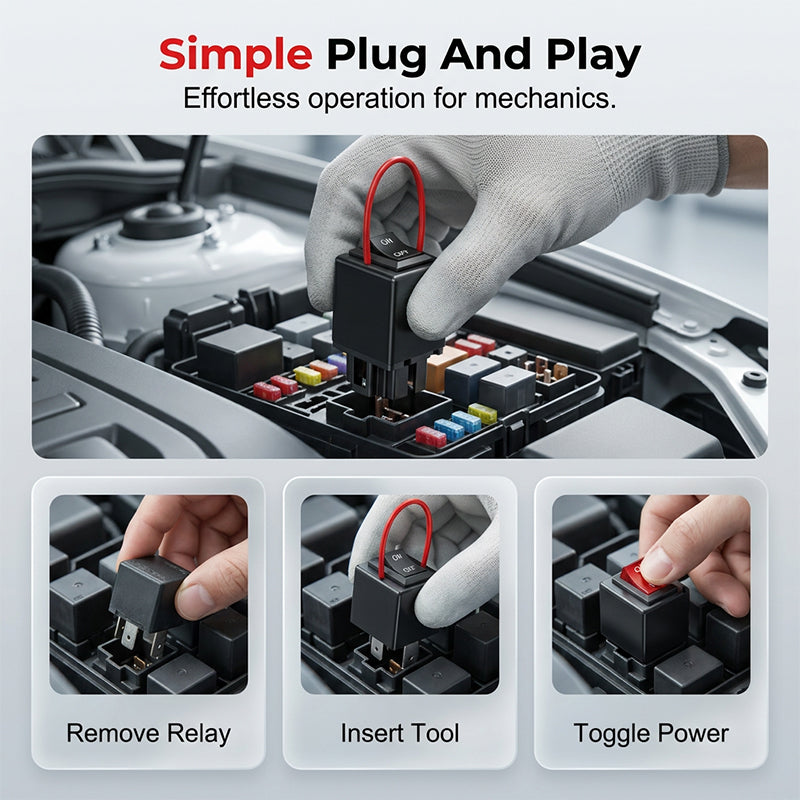 🔧⚡ Relaisprüfer- und Überbrückungsset für Fahrzeuge – Universal-Test- & Bypass-Kit für 4-/5-Pin-Relais, Sicherungen & Elektrik