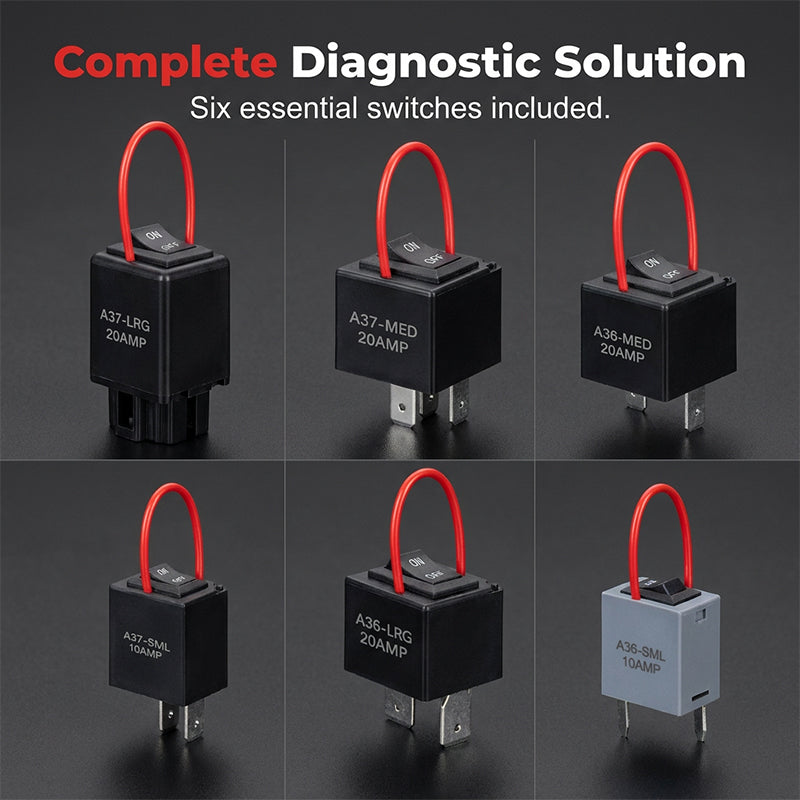 🔧⚡ Relaisprüfer- und Überbrückungsset für Fahrzeuge – Universal-Test- & Bypass-Kit für 4-/5-Pin-Relais, Sicherungen & Elektrik
