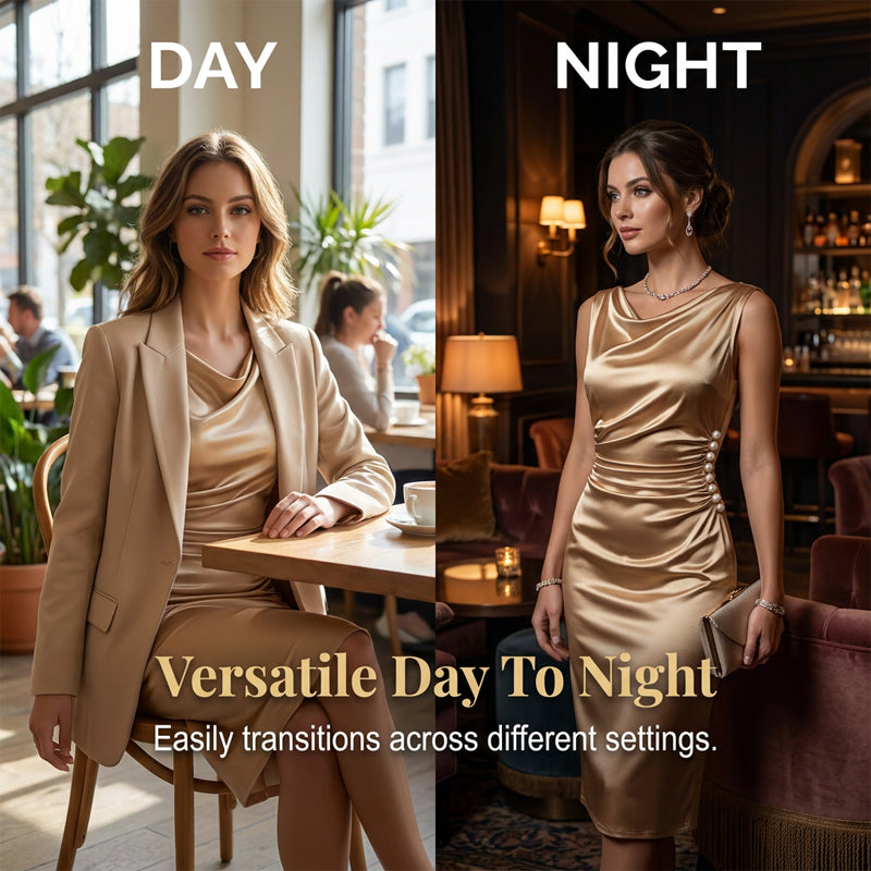 ⏰ 50 % RABATT – Nur für kurze Zeit ✨Elegantes Damen Midikleid 💃 Perfekt für Abendessen, Hochzeiten & Partys