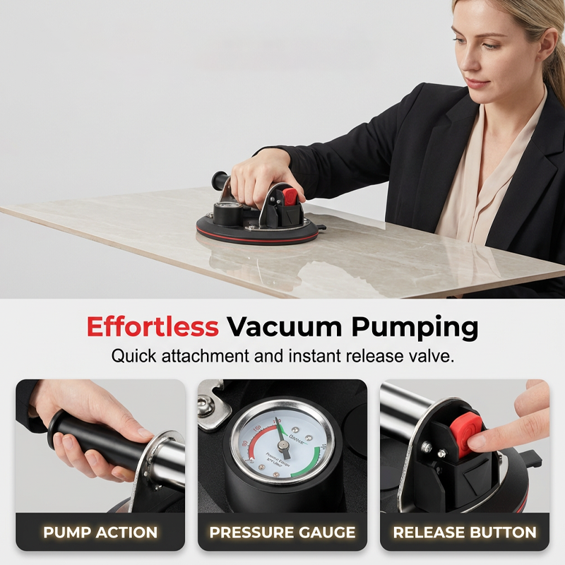 🪟 50% RABATT! 📏 8-Zoll Vakuum-Saugnapf mit Manometer für Glas – Geprüfte Saugkraft, griffiger Griff & Anzeige bei Druckverlust – ideal für Fliesen, Glasscheiben oder glatte Oberflächen im Bau- und Heimwerkerbereich 🔧