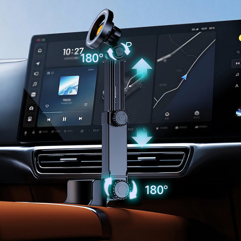 🔥 50% Rabatt!⏰🧲Handyhalterung für Getränkehalter im Auto – 360° verstellbar, starker N52-Magnet, Einhandbedienung, passend für alle Handys, stabile Magnet- und Klemmhalterungen für sicheres Fahren