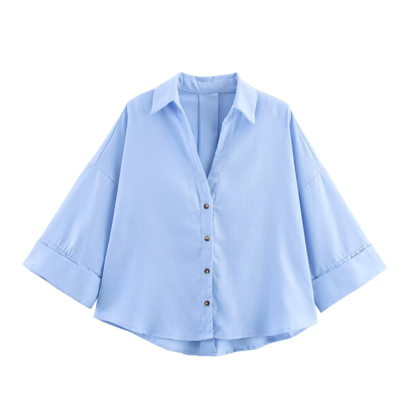 👚⏰ 50% RABATT – NUR FÜR KURZE ZEIT! Elegante Damenbluse aus Leinenmischung – Lockerer Schnitt mit weiten Ärmeln – Perfekt für Sommer, Büro & besondere Anlässe 🌿✨