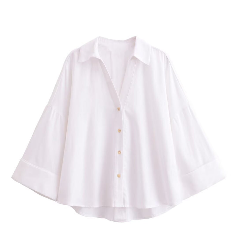 👚⏰ 50% RABATT – NUR FÜR KURZE ZEIT! Elegante Damenbluse aus Leinenmischung – Lockerer Schnitt mit weiten Ärmeln – Perfekt für Sommer, Büro & besondere Anlässe 🌿✨