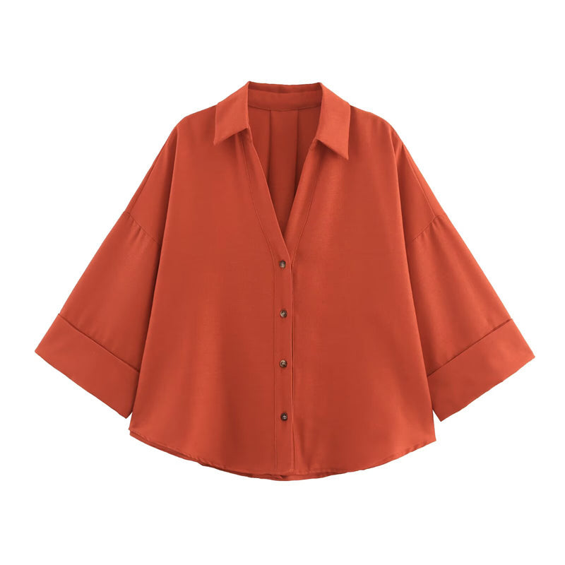 👚⏰ 50% RABATT – NUR FÜR KURZE ZEIT! Elegante Damenbluse aus Leinenmischung – Lockerer Schnitt mit weiten Ärmeln – Perfekt für Sommer, Büro & besondere Anlässe 🌿✨