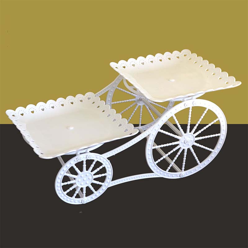 🍽️✨ 50% RABATT! Zweistöckiges Serviergestell im Wagen-Design – Dekorativ, praktisch & platzsparend für Küche, Wohnzimmer oder Balkon 🏡
