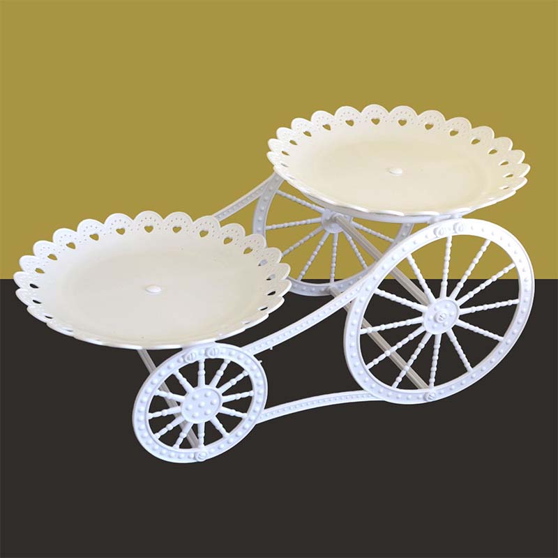 🍽️✨ 50% RABATT! Zweistöckiges Serviergestell im Wagen-Design – Dekorativ, praktisch & platzsparend für Küche, Wohnzimmer oder Balkon 🏡