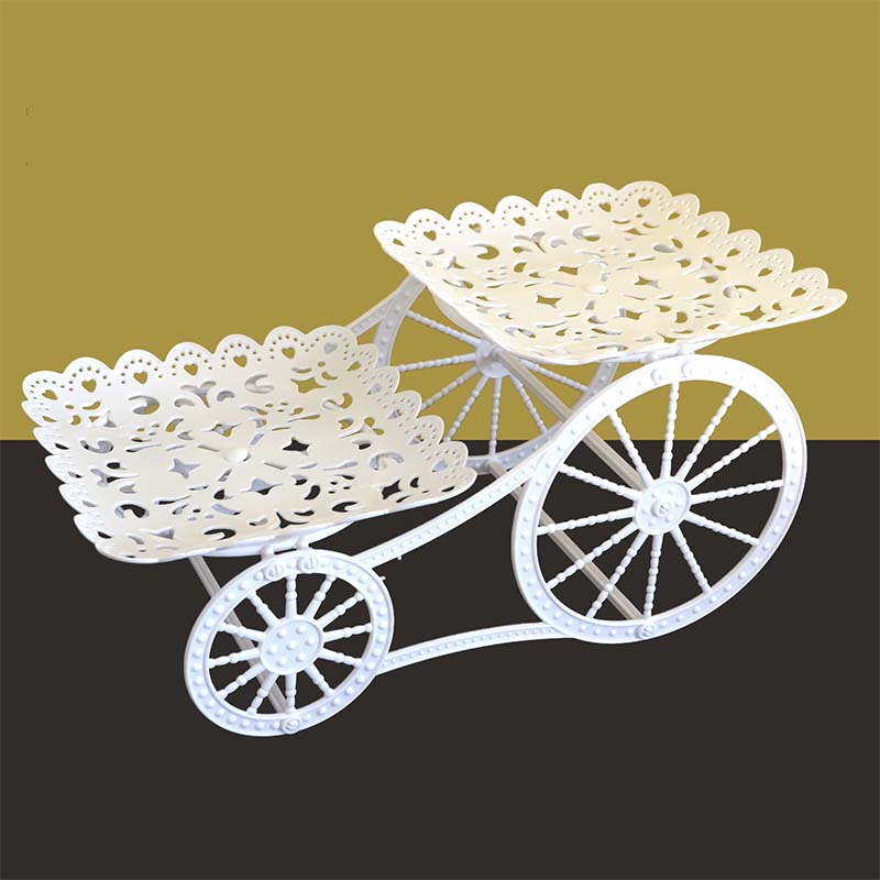 🍽️✨ 50% RABATT! Zweistöckiges Serviergestell im Wagen-Design – Dekorativ, praktisch & platzsparend für Küche, Wohnzimmer oder Balkon 🏡