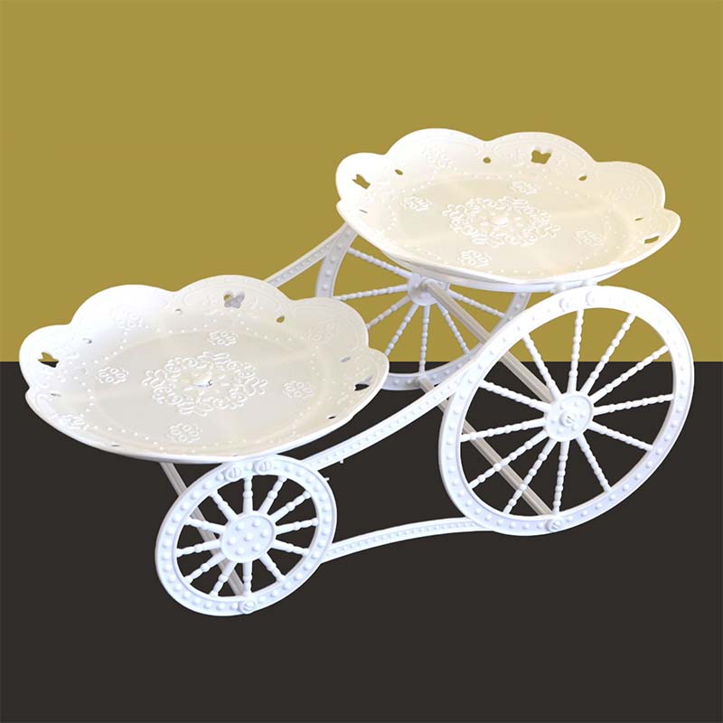 🍽️✨ 50% RABATT! Zweistöckiges Serviergestell im Wagen-Design – Dekorativ, praktisch & platzsparend für Küche, Wohnzimmer oder Balkon 🏡