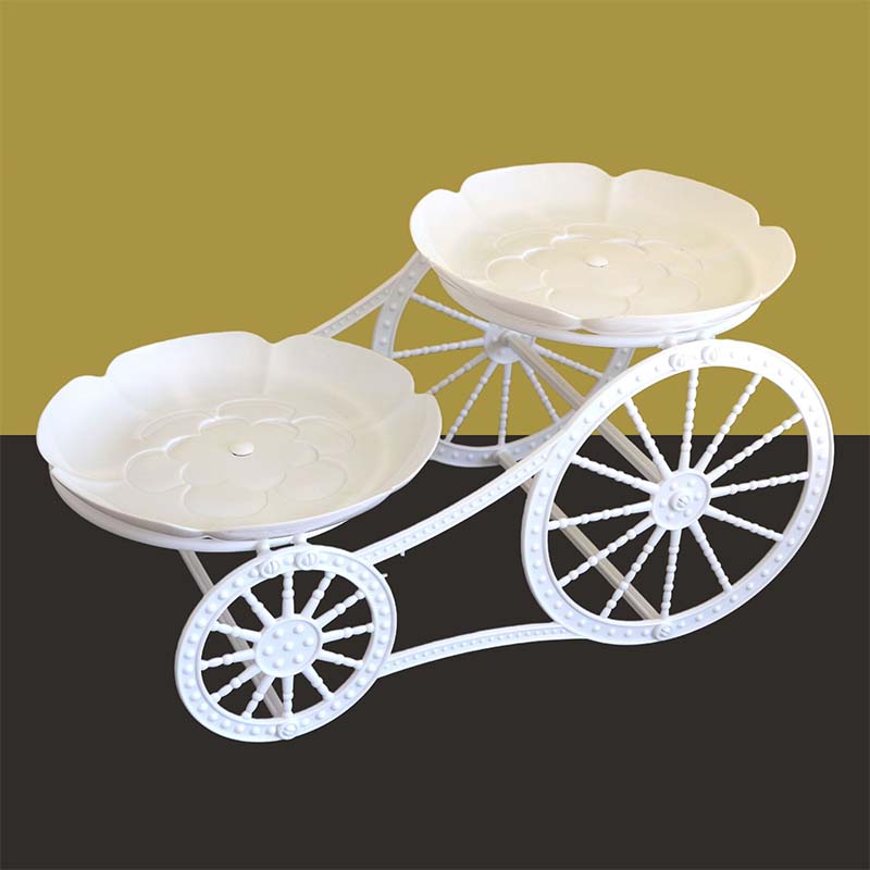 🍽️✨ 50% RABATT! Zweistöckiges Serviergestell im Wagen-Design – Dekorativ, praktisch & platzsparend für Küche, Wohnzimmer oder Balkon 🏡