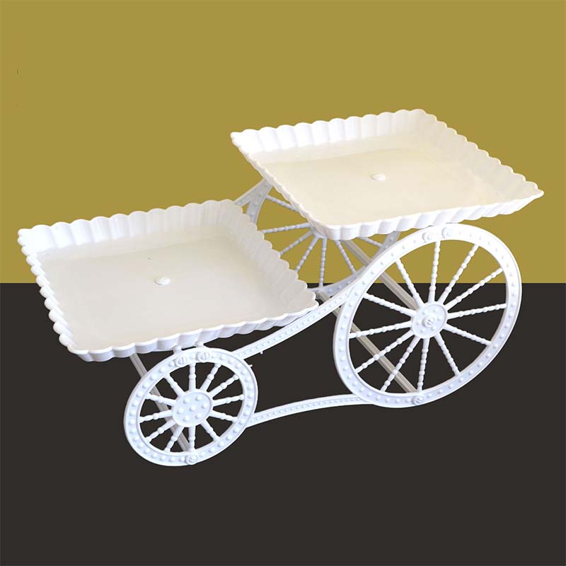 🍽️✨ 50% RABATT! Zweistöckiges Serviergestell im Wagen-Design – Dekorativ, praktisch & platzsparend für Küche, Wohnzimmer oder Balkon 🏡