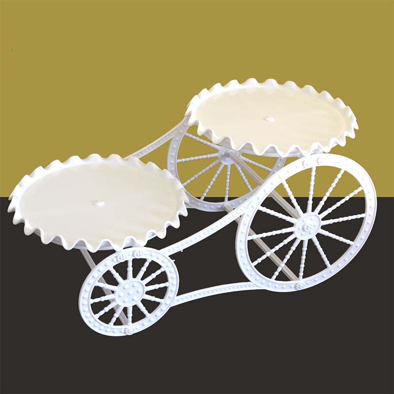 🍽️✨ 50% RABATT! Zweistöckiges Serviergestell im Wagen-Design – Dekorativ, praktisch & platzsparend für Küche, Wohnzimmer oder Balkon 🏡