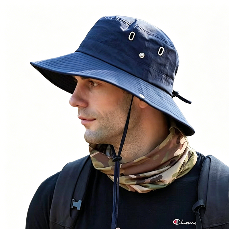 🧢 ☀️ Outdoor-Sonnenhut mit breiter Krempe & Kinnriemen – Leicht, schützend & perfekt für Strand und Wandern 🏖️ 🥾