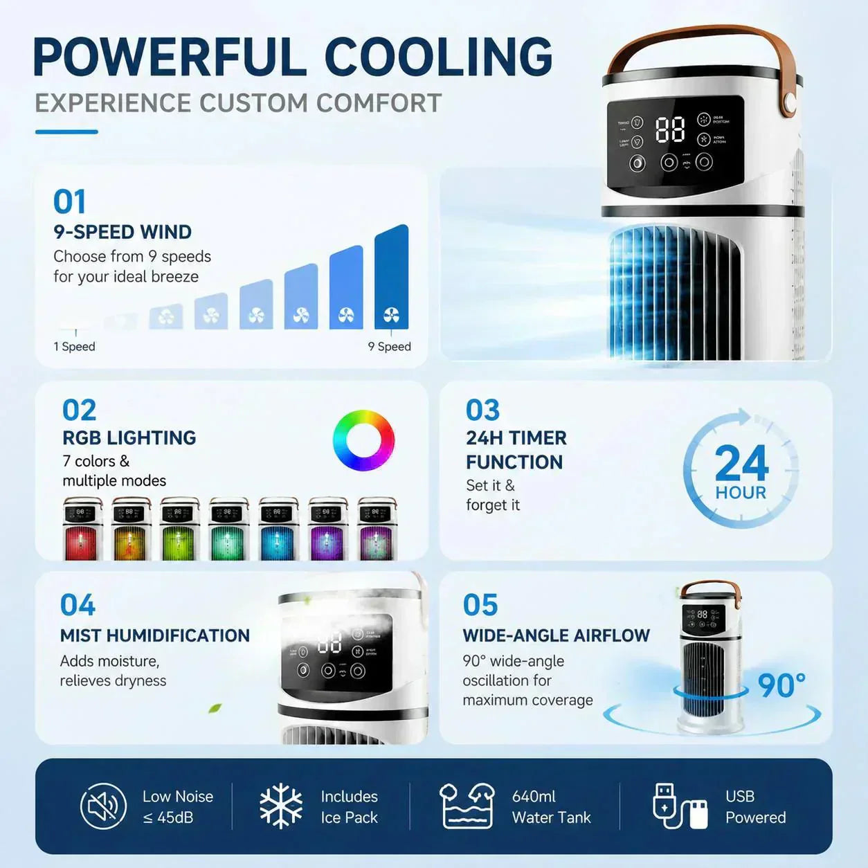 ❄️📢 50% RABATT – NUR FÜR KURZE ZEIT! Der leise USB-Wasserkühler mit 9 Stufen & RGB-Beleuchtung – Sommerangebot ☀️✨