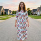 👗🌸 50% RABATT! Damen-Maxikleid mit Blumenprint und kurzen Ärmeln – Lässig, romantisch & perfekt für Sommer, Strand & Urlaub ✨