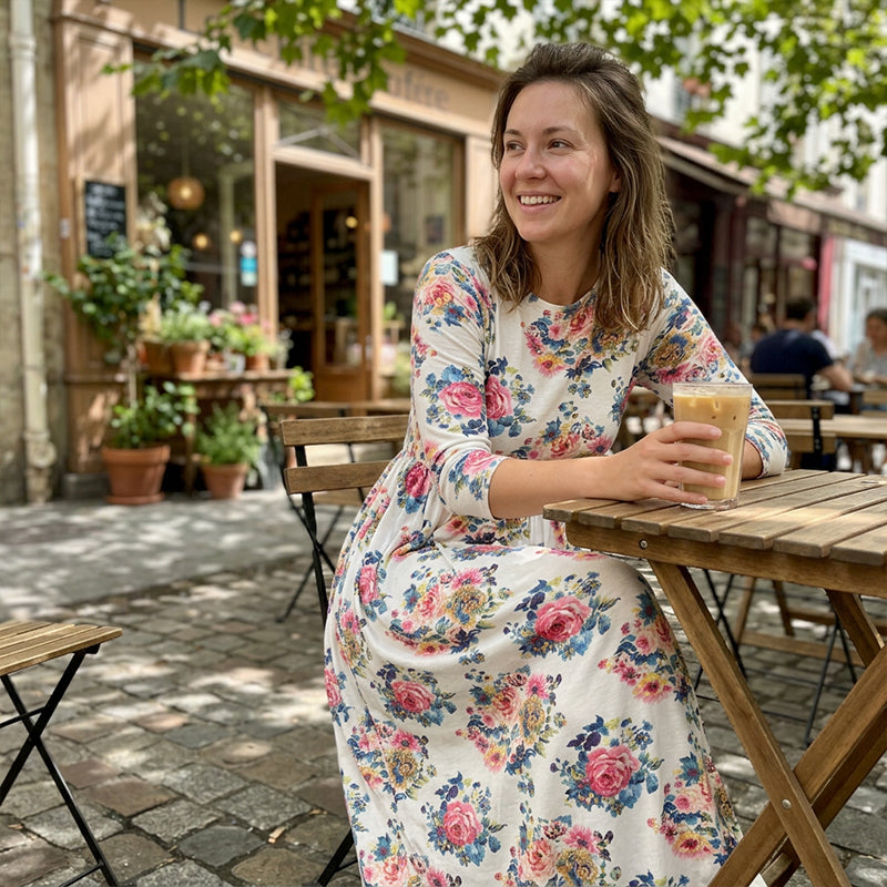 👗🌸 50% RABATT! Damen-Maxikleid mit Blumenprint und kurzen Ärmeln – Lässig, romantisch & perfekt für Sommer, Strand & Urlaub ✨