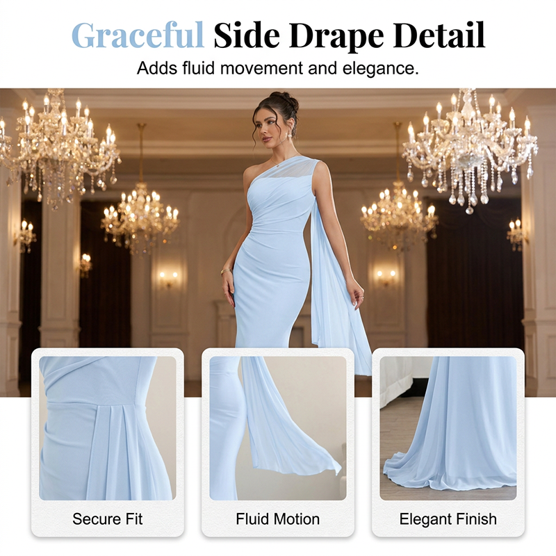 👗✨ 50% RABATT! Schulterfreies, asymmetrisches Bodycon-Abendkleid – Figurbetont & perfekt für formelle Anlässe ✨