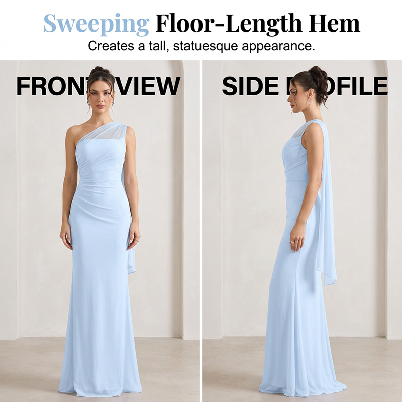 👗✨ 50% RABATT! Schulterfreies, asymmetrisches Bodycon-Abendkleid – Figurbetont & perfekt für formelle Anlässe ✨