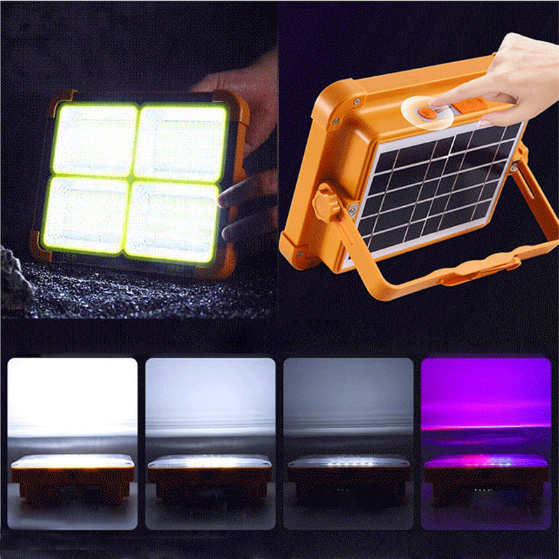 ⚡ Tragbare LED-Solarleuchte – helles Flutlicht, mobiler Akku für Smartphone, wetterfest & für Baustelle oder Notfall geeignet