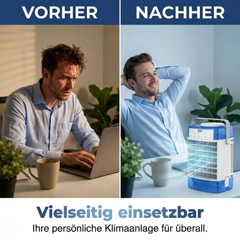 🌀 50% RABATT! ❄️ Tragbarer Luftkühler mit Fernbedienung – 3-in-1: Ventilator, Kühlung & Befeuchtung – Leise & stromsparend, perfekt für Schlafzimmer, Büro oder Camping 🔋