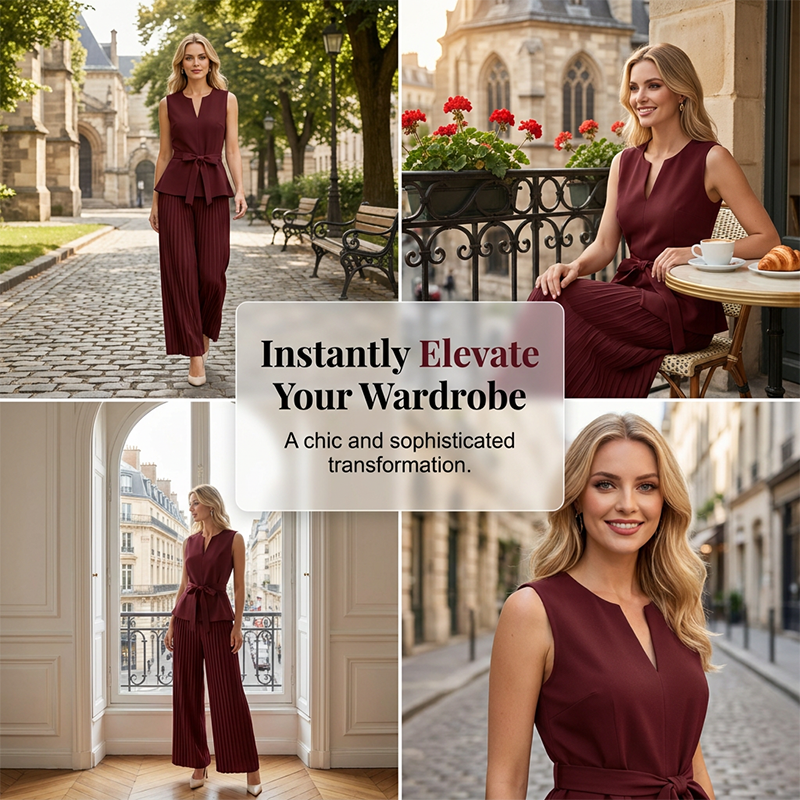 👗🌸 Damen 2-teiliges Set – ärmelloses Top & Hose – 50% RABATT! Perfekt aufeinander abgestimmt, luftig, vielseitig – für jeden Anlass. 🔥✨