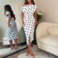 👗🎀 50% RABATT! Weiß-Schwarzes Polka-Dot Asymmetrisches Kleid – Vintage-Charme, schmeichelhafte Silhouette & perfekt für Sommer, Party & Date ✨