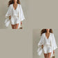🤍 3-teiliges Freizeit-Set für Damen ✨ Loungewear mit Tunika, Top & Shorts – luftiges Homewear für Urlaub & Alltag