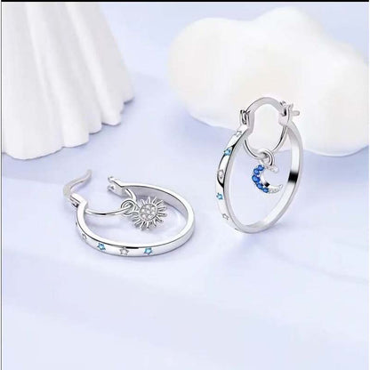 ✨👂 50% RABATT! Doppellagige Hoop-Ohrringe im Himmelskörper-Design – Fein, minimalistisch & elegant für Alltag & besondere Anlässe 💫
