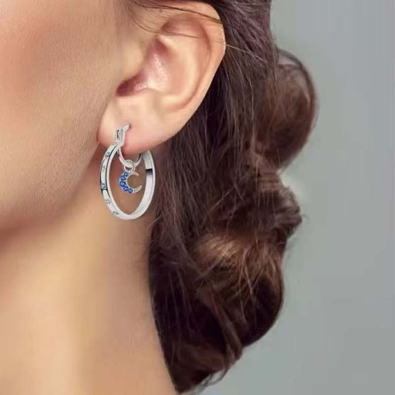 ✨👂 50% RABATT! Doppellagige Hoop-Ohrringe im Himmelskörper-Design – Fein, minimalistisch & elegant für Alltag & besondere Anlässe 💫