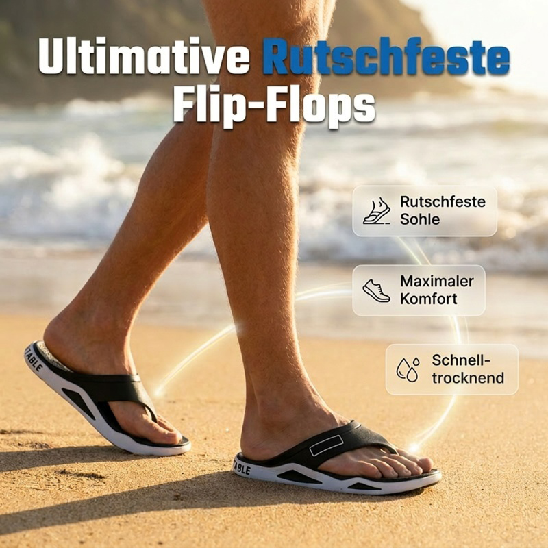 👡🌞 50% RABATT! Herren lässige rutschfeste Flip-Flops – Bequem, leicht & perfekt für Strand, Pool & Alltag 🏖️