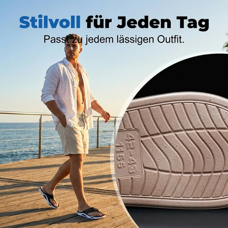 👡🌞 50% RABATT! Herren lässige rutschfeste Flip-Flops – Bequem, leicht & perfekt für Strand, Pool & Alltag 🏖️