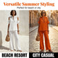 👗✨ 50% RABATT! Zweiteiliges Damen-Outfit aus Leinenmischung mit offenen Schultern – Leicht, luftig & perfekt für Sommer, Strand & Urlaub 🌿