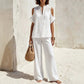 👗✨ 50% RABATT! Zweiteiliges Damen-Outfit aus Leinenmischung mit offenen Schultern – Leicht, luftig & perfekt für Sommer, Strand & Urlaub 🌿