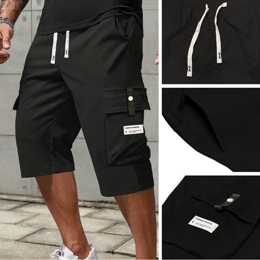 👖 Herren 3/4 Cargo-Shorts mit Kordelzug ✨ Lockerer Geradeschnitt für Freizeit & Sport