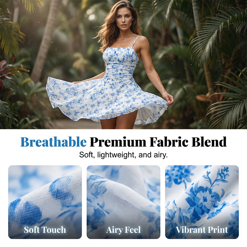 👗☀️ 50% RABATT! Leichtes Strandkleid für Damen – Elegant mit Rückenausschnitt & Spaghettiträgern, perfekt für den Urlaub & heiße Tage 🌊✨